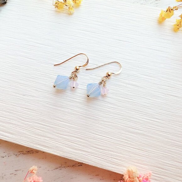 Cute Bicone Crystal Earrings | Handmade in BC - Picture 2 of 4